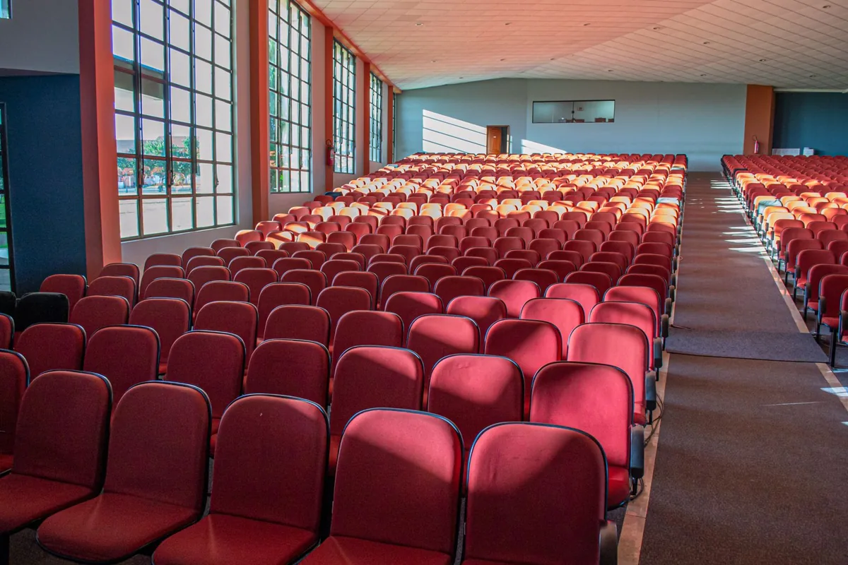 Auditorium ready for a school celebration